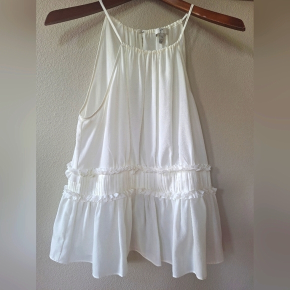 Joie Womens Ivory Shawnette Ruffle Halter Top Lightweight Size M - Picture 1 of 7